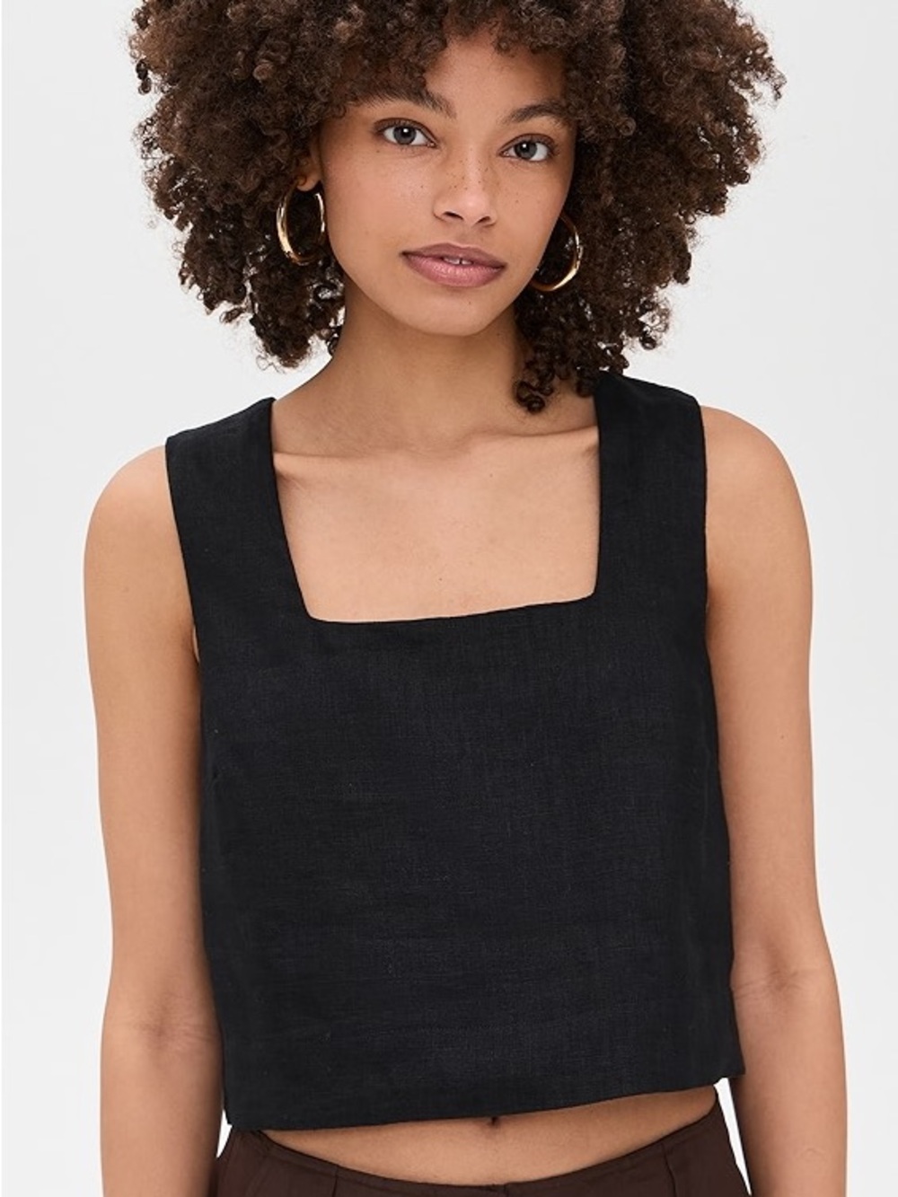 Abercrombie & Fitch Women's Linen-Blend Squareneck Set Top